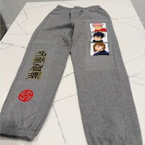 Gray Graphic Anime Jogger Sweatpants - Casual Comfort